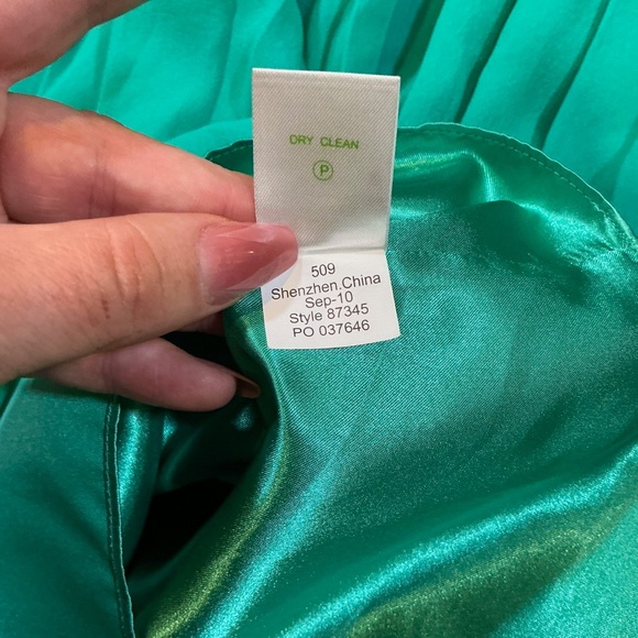 Lilly Pulitzer Jillie Strapless Silk Dress Teal Aqua Gold Beaded Bodice Size 0 - Picture 6 of 6